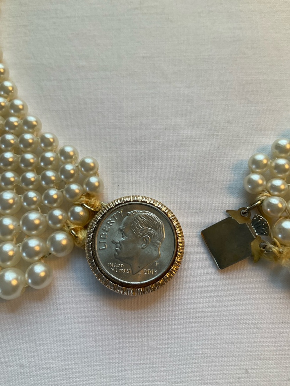 Statement Pearl Collar Necklace - Ivory Pearl Bib - Picture 6 of 9